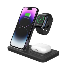 3 in 1 Wireless Charger Stand For iPhone 15 14 13 12 11 Fast Charging Station For Apple Watch 9 8 7 6 5 SE AirPods Pro 2 3