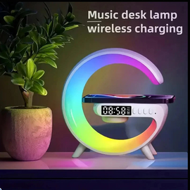 15W Wireless Charger Station Multifunction RGB Desk Lamp Alarm Clock Speaker.